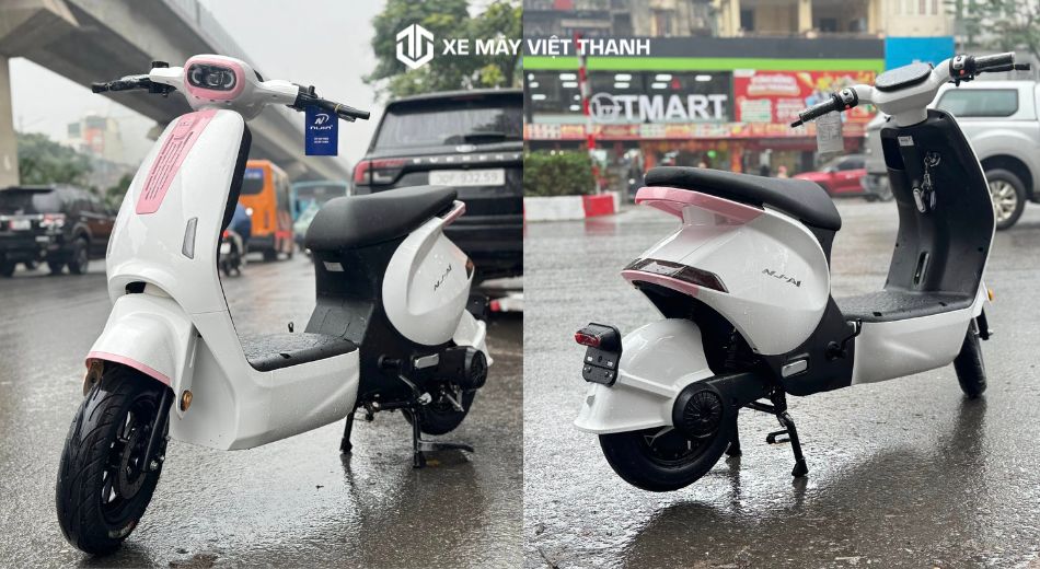 Mẫu xe máy điện màu trắng hồng cho nữ