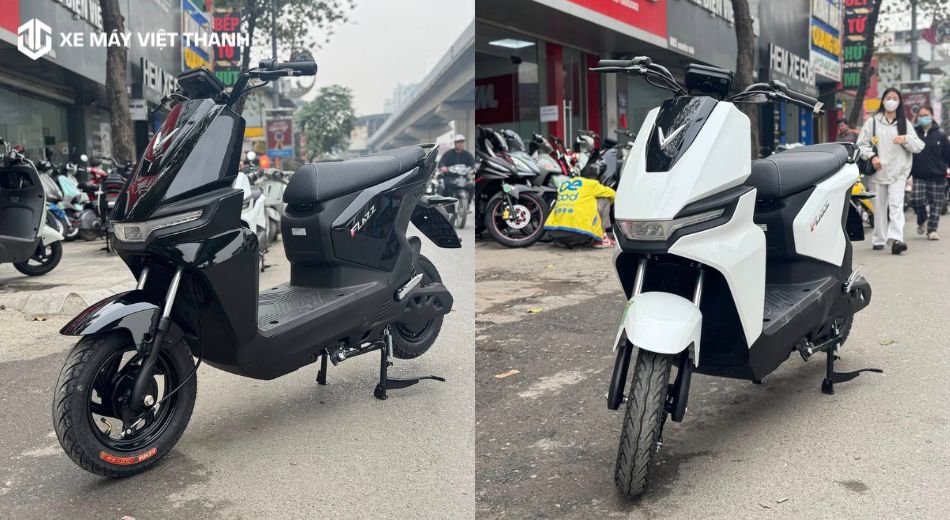 Mẫu xe máy điện VinFast Flazz màu đen và trắng