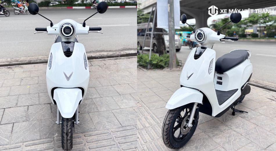 Thiết kế xe VinFast Evo Lite thuê pin màu trắng