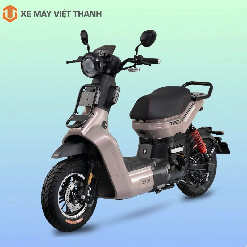 Xe máy điện Type 3 xám ánh hồng